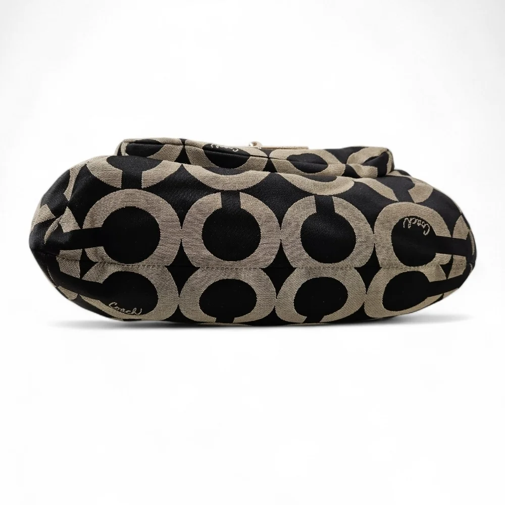 Coach Kristen Op Art Hobo Bag In Black And Gray Sateen From 2008